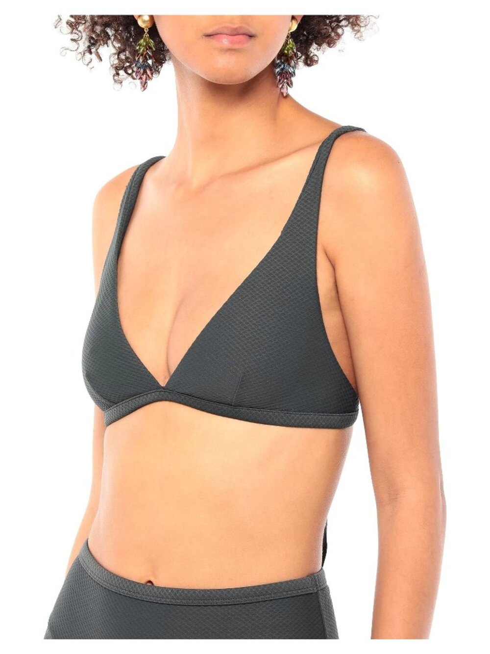 ASCENO Triangle Bikini Top Olive Size Large NWT
